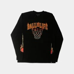 Ball Is Life On Fire Long Sleeve T-Shirt