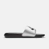 Nike Women's Victori One Slides, Black/Metallic Silver