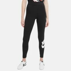 Nike Women's Sportswear Essential High-Waisted Logo Leggings, Black