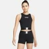 Nike Women's Pro Dri-FIT Graphic Crop Tank, Black/Smoke